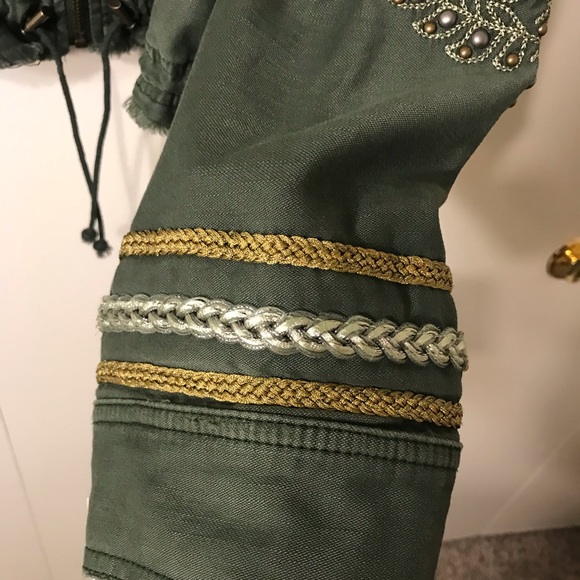 Free People Cropped Embellished Military Jacket - Picture 7 of 8